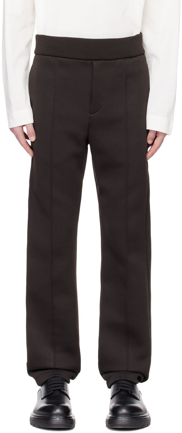 Hlače FERRAGAMO Seam Detail Straight Leg Trousers Smeđa | 770548