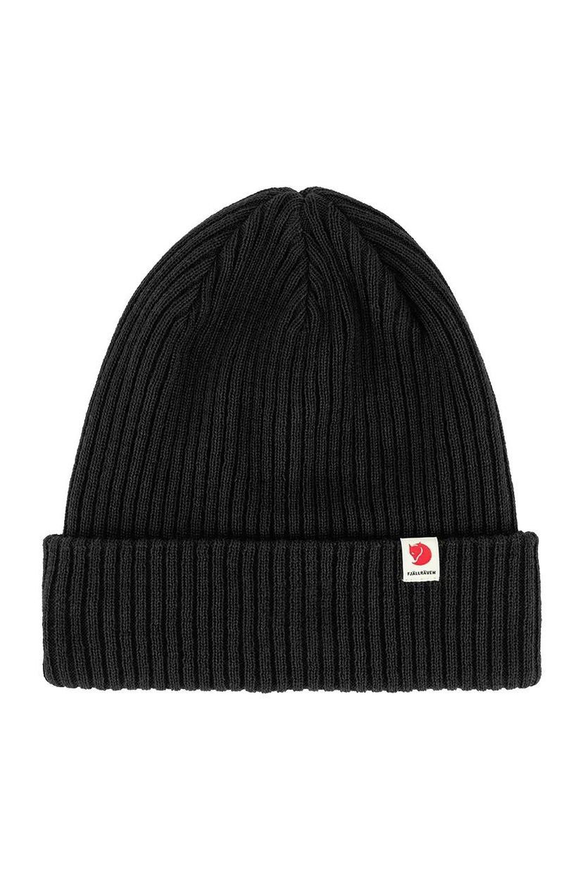 Kapica FJÄLLRÄVEN Rib Hat Beanie Crna | F13100184.550