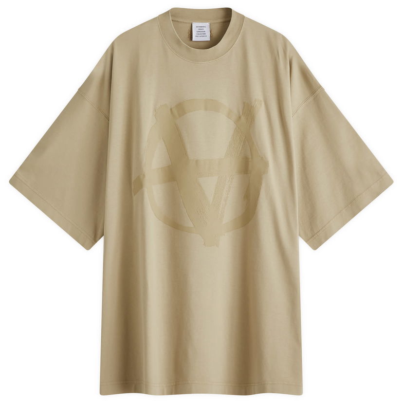 Majica kratkih rukava VETEMENTS Vetements Double Anarchy Oversized T-Shirt, Size Large Bež | UA66TR655T