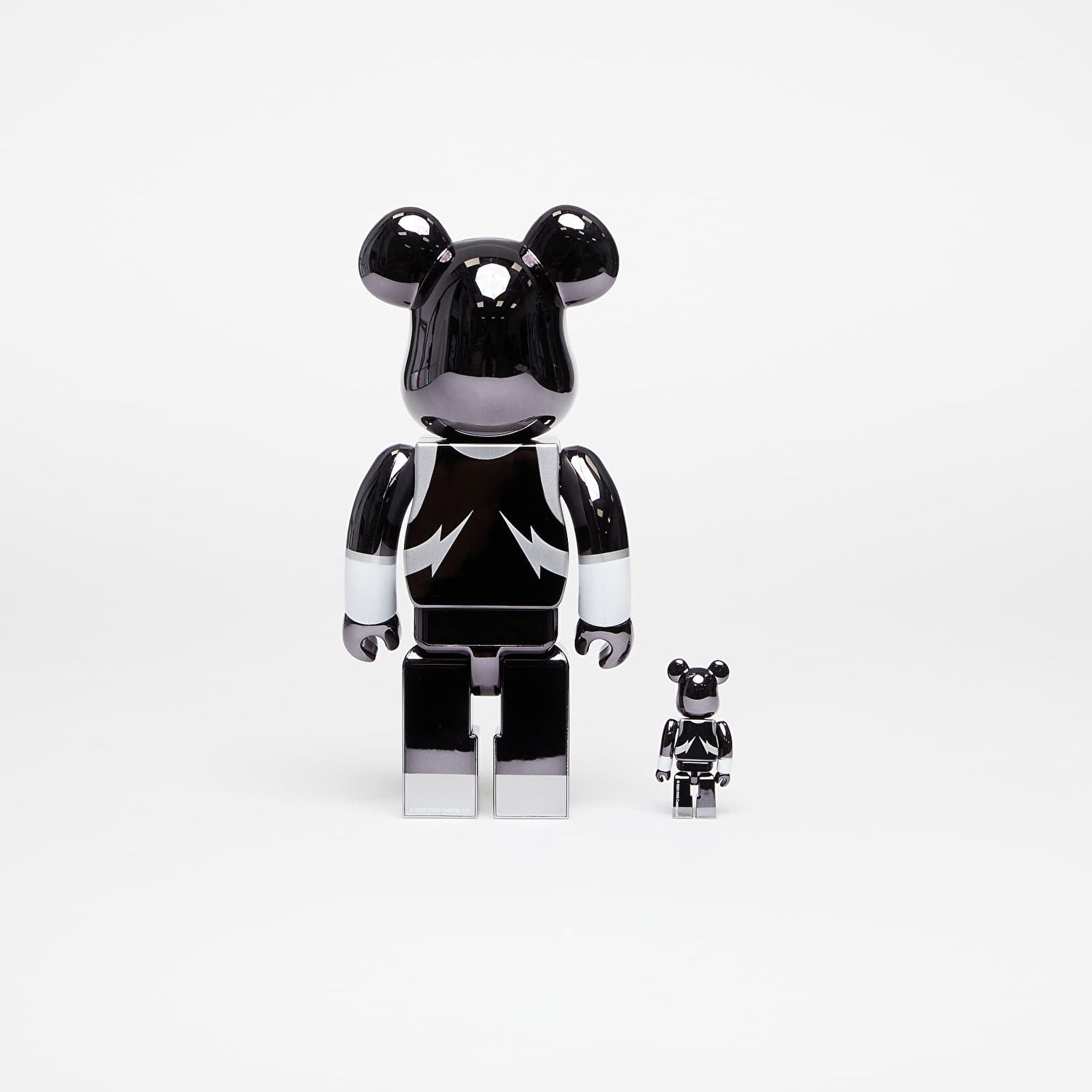 Kolekcionarsko Medicom Toy BE@RBRICK KISS SPACE MAN CHROME 100% & 400% Set Crna | MT_0039, 1
