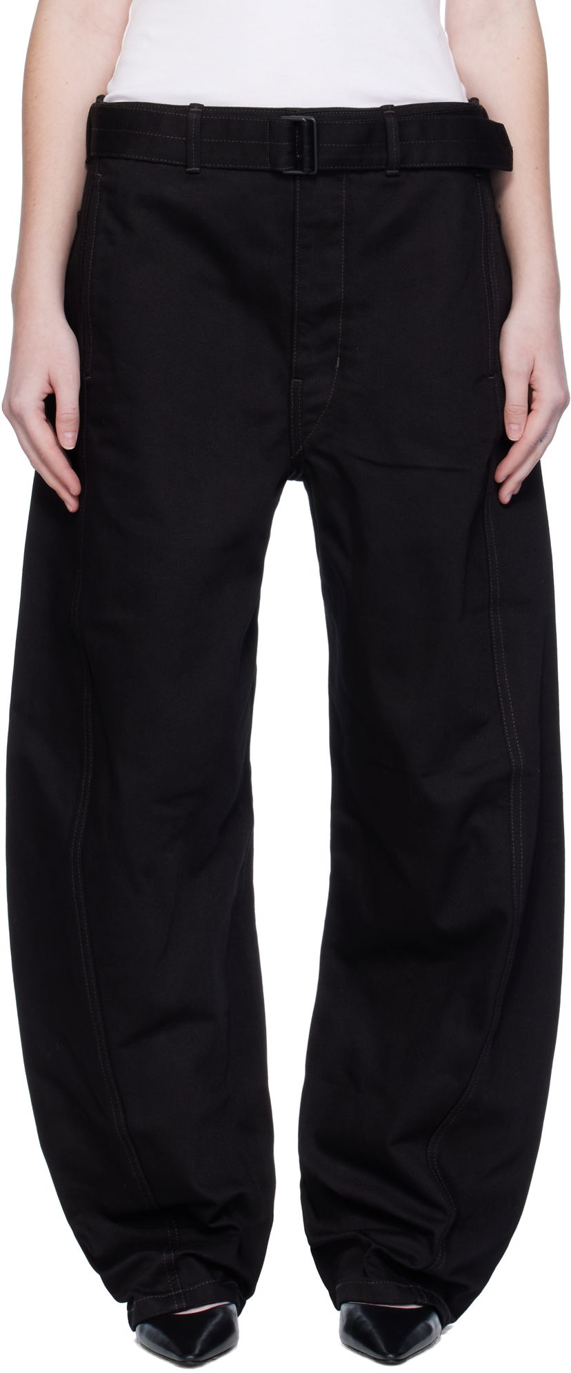 Jeans LEMAIRE Lemaire Twisted Belted Jeans Crna | PA326 LD1055