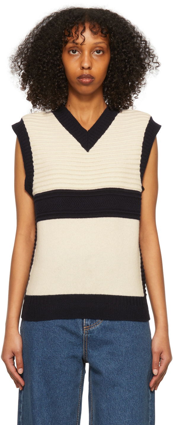 Džemper Eytys Striped Knit Vest Bijela | MAMR