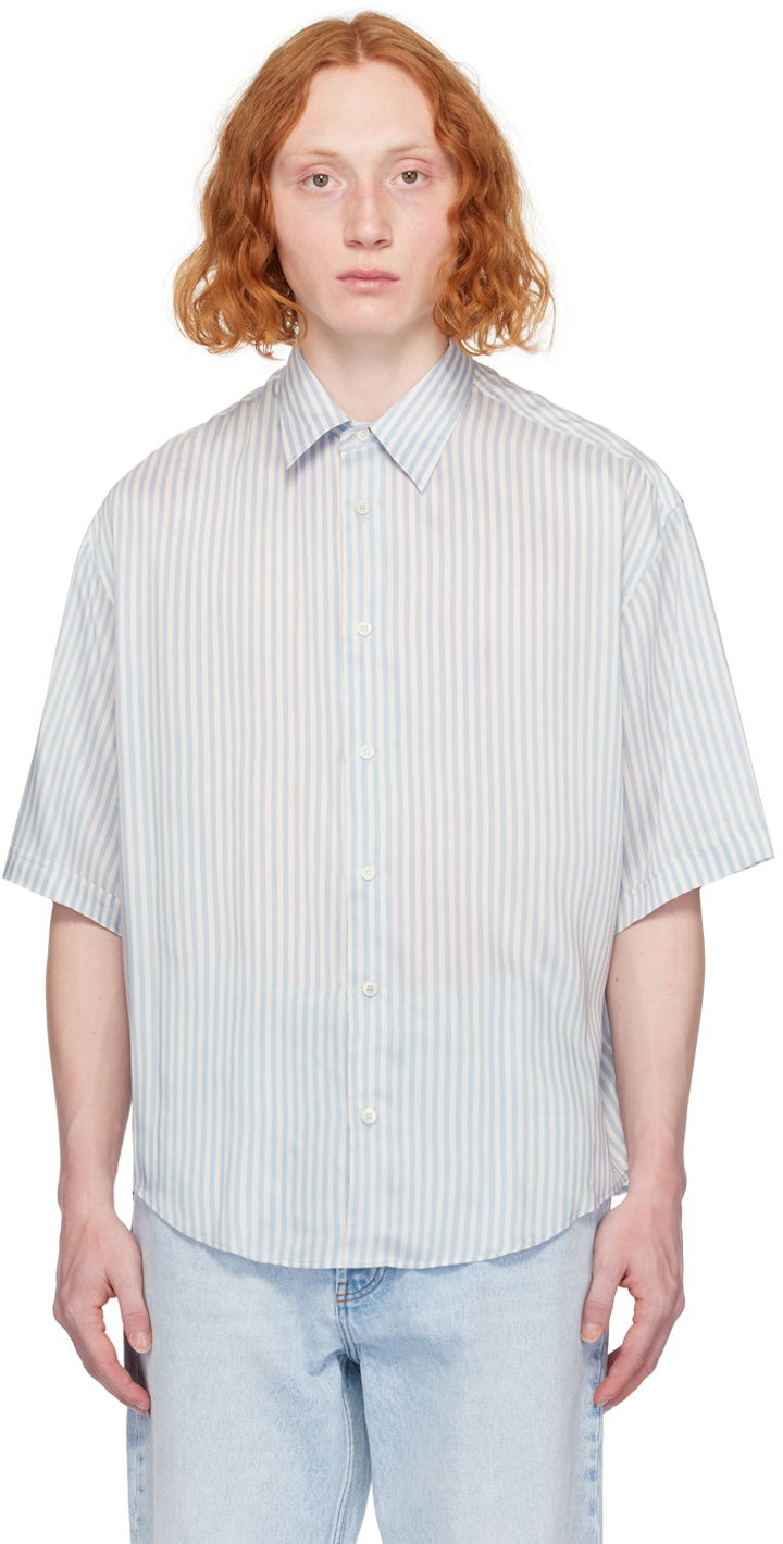 Košulja AMI Paris Boxy-Fit Shirt Plava | HSH226.VI0015