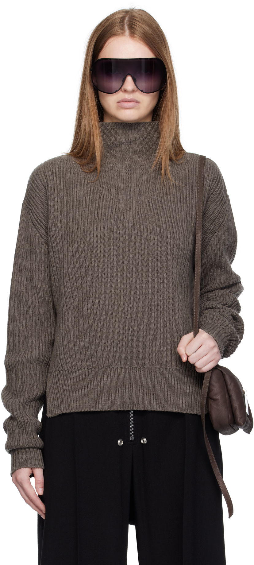 Džemper Rick Owens Rick Owens Concordians Fisherman Turtleneck Smeđa | RP02E4648 KWV