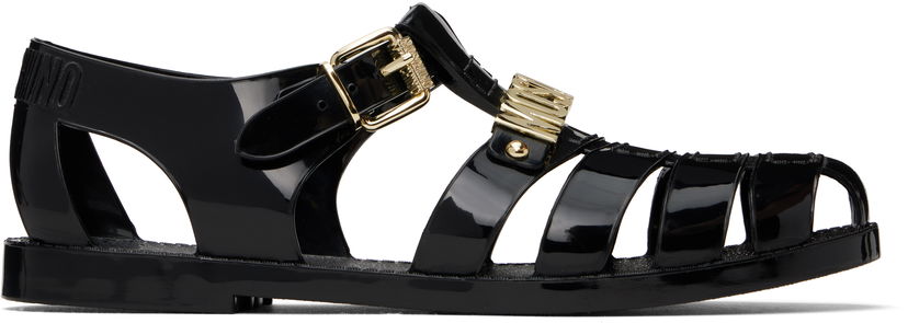 Dodaci Moschino Moschino Jelly Lettering Logo Sandals Crna | MA16501G1M M20 000