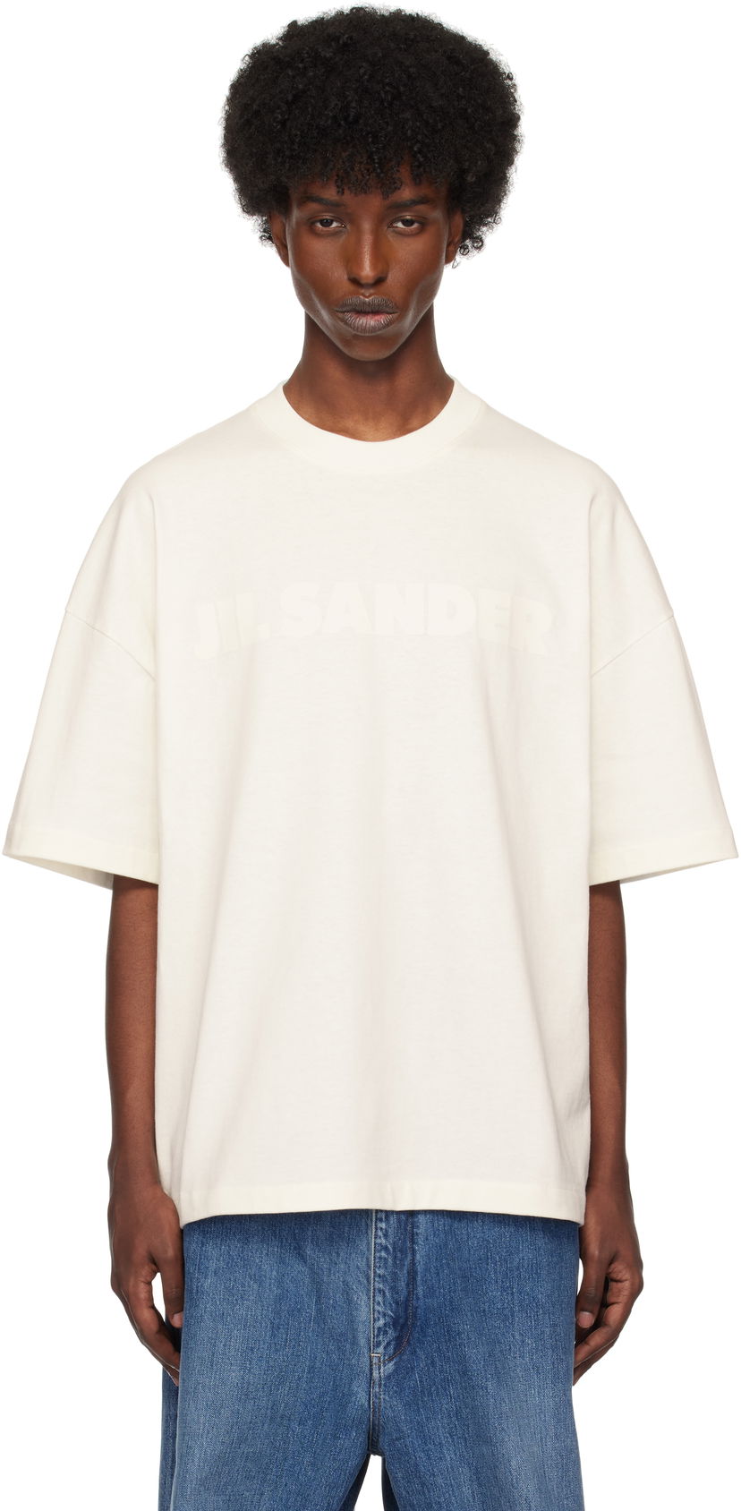 Majica kratkih rukava Jil Sander Logo T-Shirt Bijela | J21GC0168_J20243