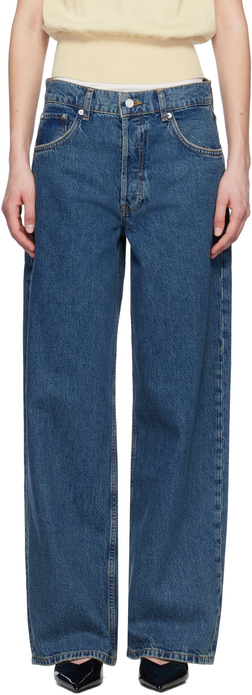 Jeans Anine Bing Anine Bing Manon Wide Leg Jeans Plava | A-06-10617-WHD47