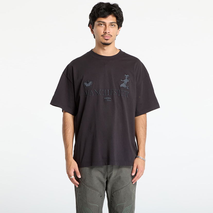 Majica kratkih rukava Umbro Manchester Cult Unity Embroidered Oversized T-Shirt Crna | UBMW0397JY121 BLK0020