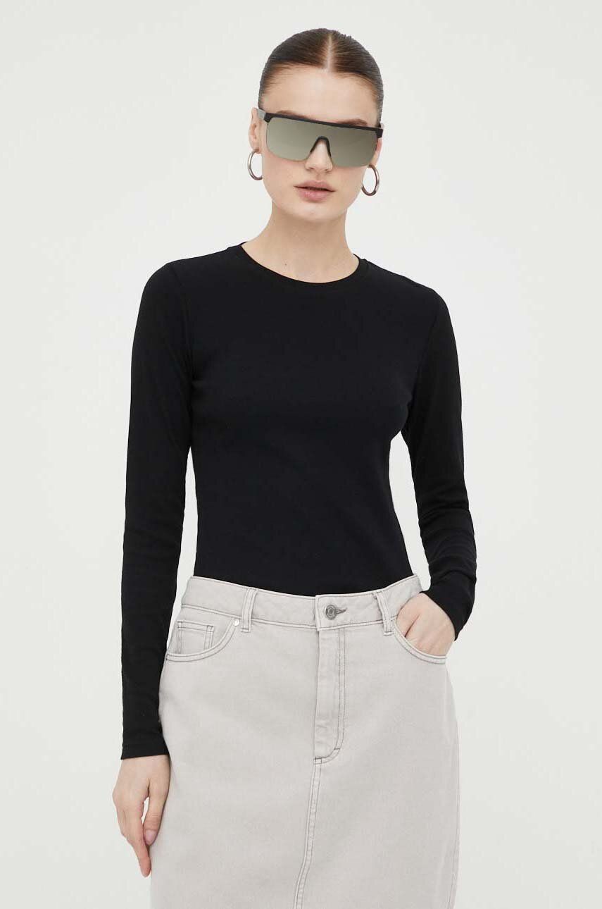 Majica kratkih rukava Samsoe Samsoe Long Sleeve Tee Crna | F00013150, 0