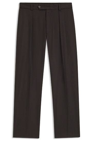 Hlače BOSS BECKHAM relaxed-fit trousers in virgin wool Smeđa | 50554905