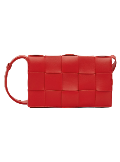 Torba za rame Bottega Veneta Small Intreccio Cassette Bag Crvena | 578004 VMAY1