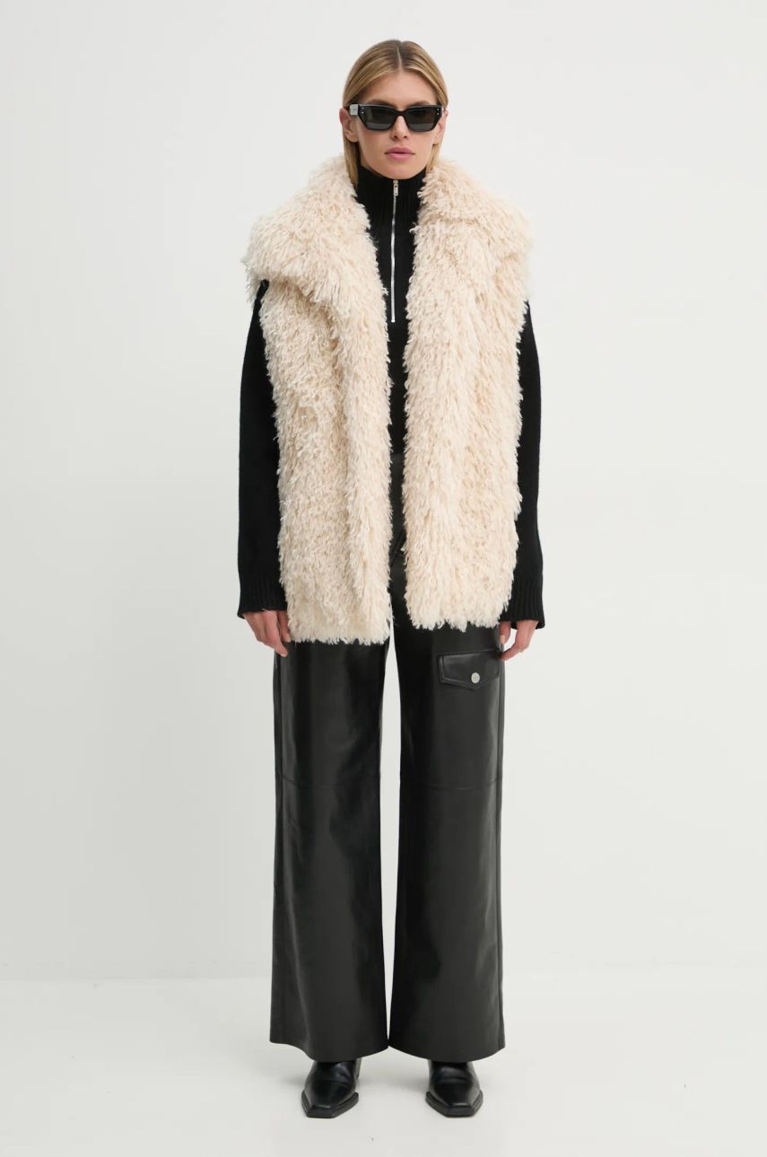 Prsluk Nanushka Faux Fur Vest Bež | NU24FWTP40371, 1