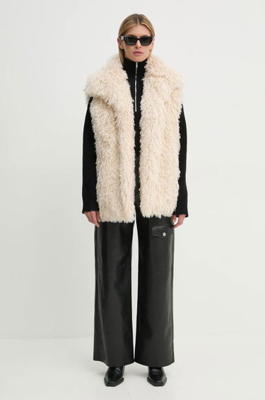 Prsluk Nanushka Faux Fur Vest Bež | NU24FWTP40371, 1