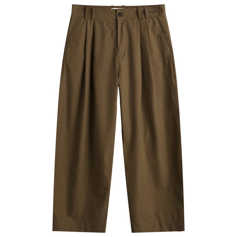 Hlače Studio Nicholson Studio Nicholson Double Pleat Volume Pants, Size Large Smeđa | YALESNM-788-BLD
