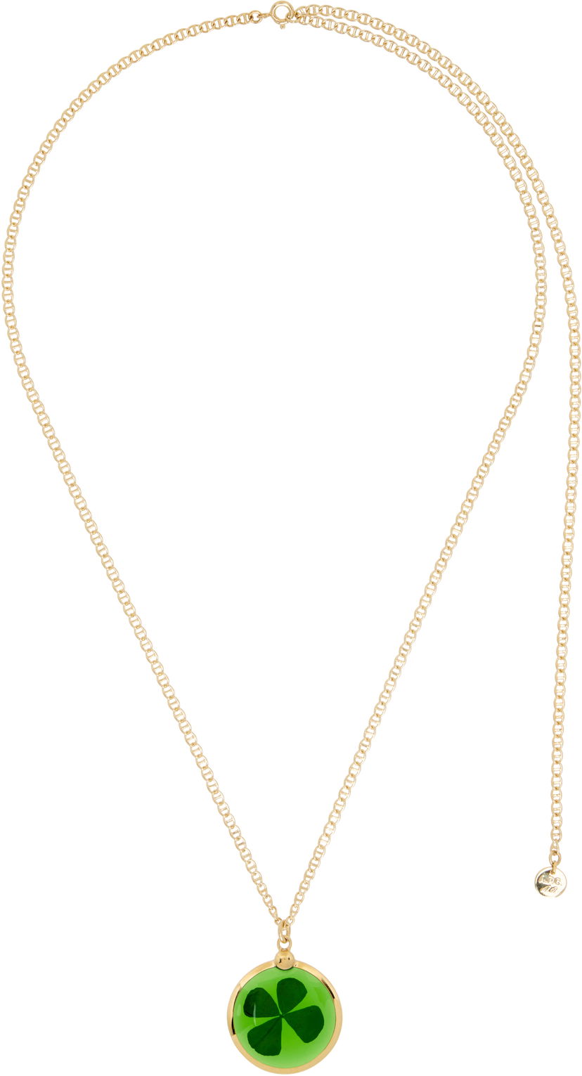 Ogrlica A.P.C. A.P.C. Anastasia Barbieri Fortuna Necklace with Four-Leaf Clover Pendant Metalik | MEAEH-F70857