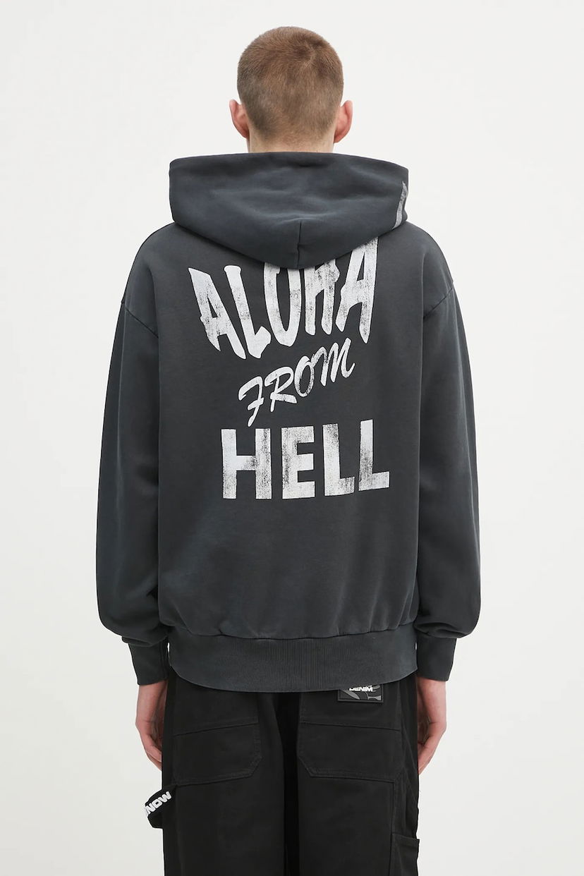 Dukserice Aries Aries Faded Aloha From Hell Hoodie Crna | AR2001303