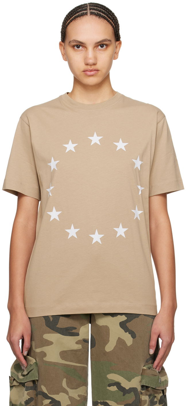 Majica kratkih rukava Études Wonder Star Print T-Shirt Bež | E24MM102A00762