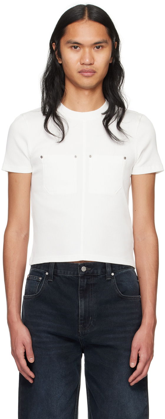 Majica kratkih rukava Dion Lee Shrunken Rivet T-Shirt Bijela | C3170PS24