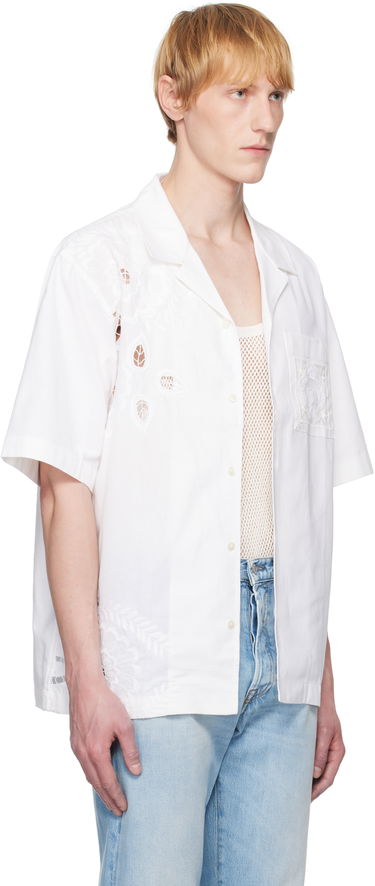 Košulja Marine Serre Marine Serre Regenerated Linen Bowling Shirt Bijela | USI016A UWOV0007, 1