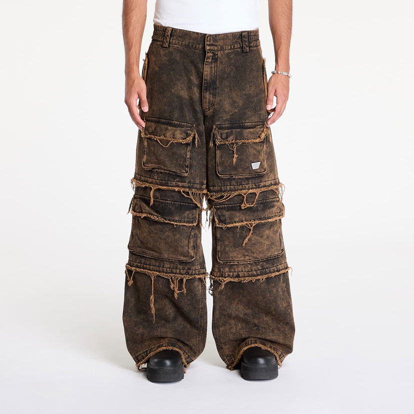 Jeans MISBHV Ibiza Oversize Cargo Trousers Acid Black Crna | 241M320
