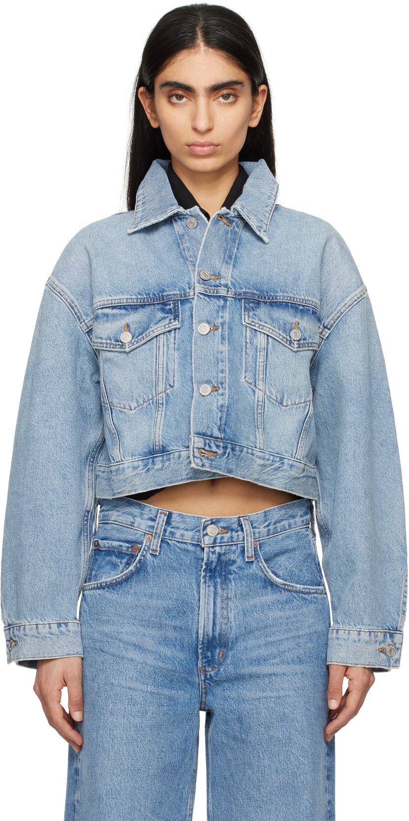 Jeans AGOLDE AGOLDE Palmer Cropped Denim Jacket Plava | A5047-1601