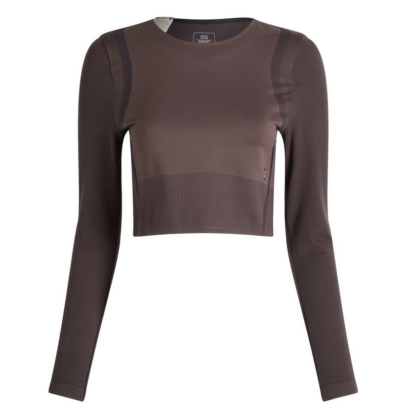 Crop top On Running Studio Knit Long Sleeve Crop Top Smeđa | 1WF10263573
