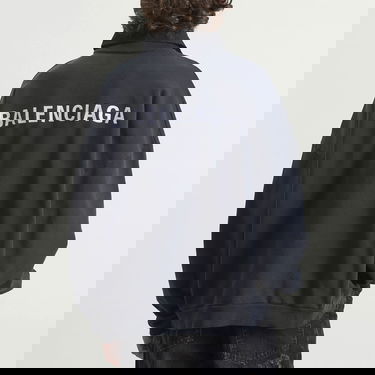 Dukserice Balenciaga Logo Layered Collar Sweatshirt Tamnoplava | 850363-TTVJ2-1569, 3