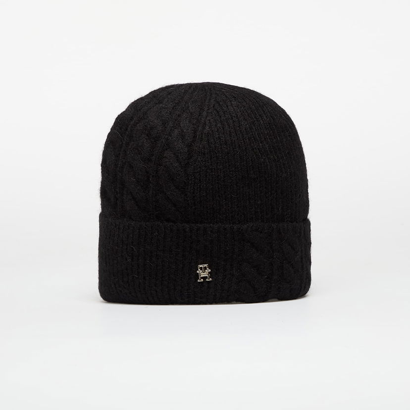 Kapica Tommy Hilfiger Tommy Hilfiger Elevated Chic Fluffy Beanie Crna | AW0AW17784 BDS