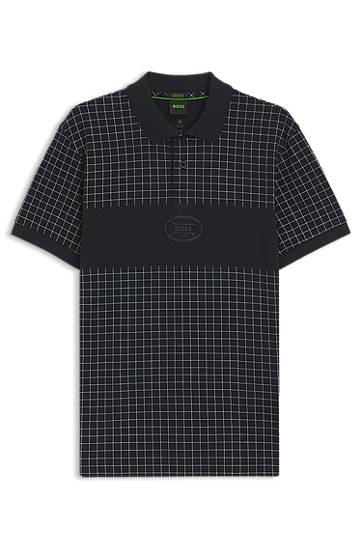 Polo majica BOSS Regular Fit Checked Pima Cotton Polo Shirt Crna | 50544478