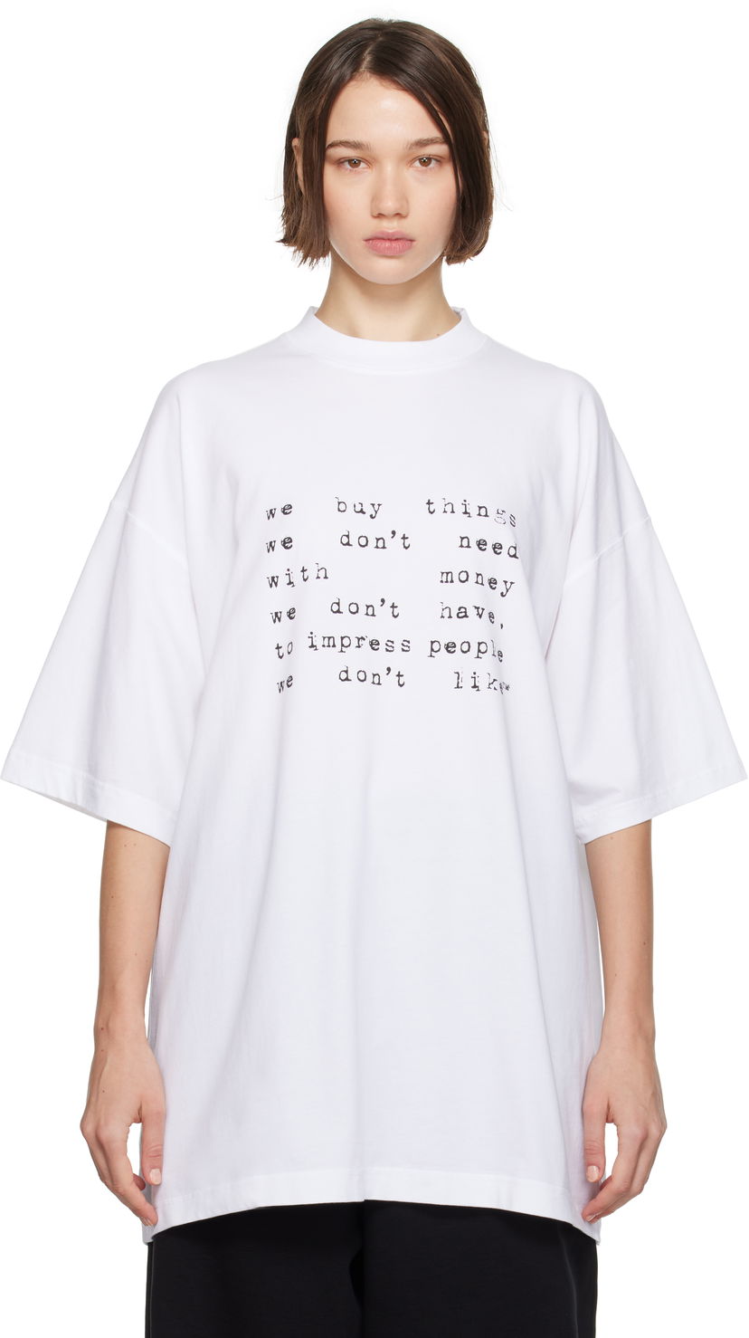 Majica kratkih rukava VETEMENTS Oversized Print T-Shirt Bijela | UA66TR625W