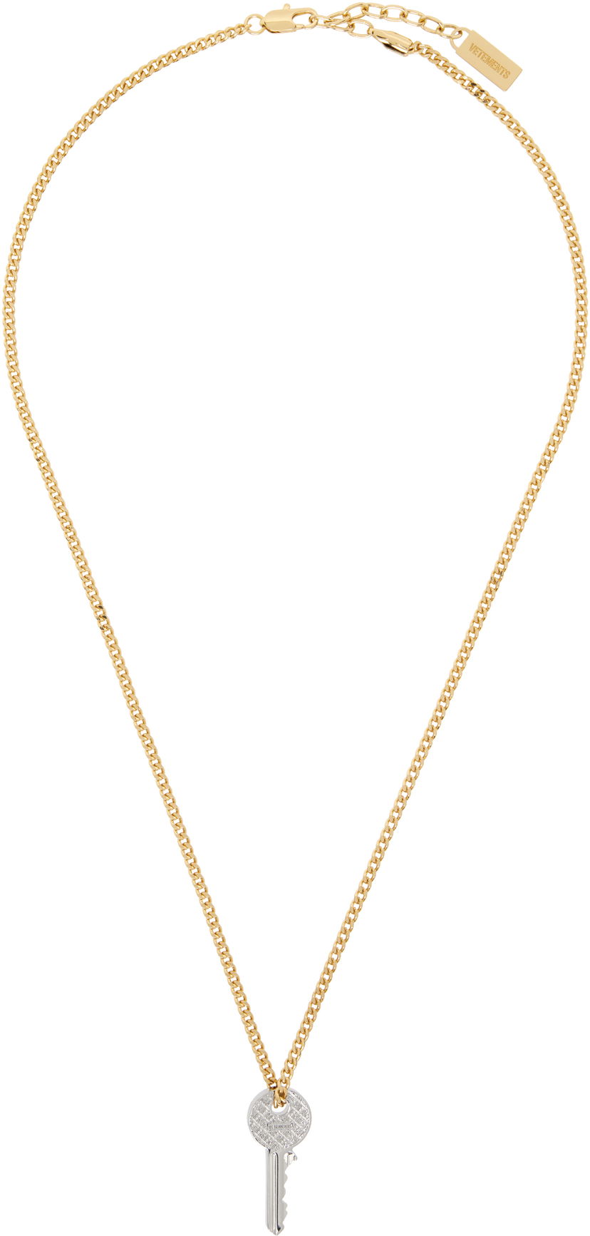 Ogrlica VETEMENTS Vetements Gold-Tone Curb Chain Key Pendant Necklace Metalik | UH76NE760SG