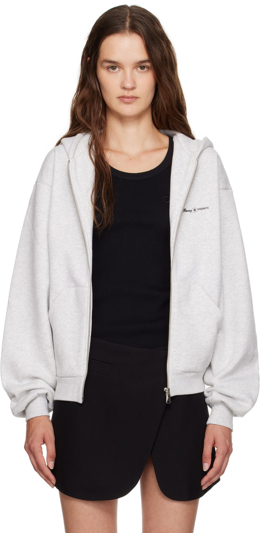 Dukserice Coperni Disney Crown Zip Up Hoodie Siva | DJS163F5035