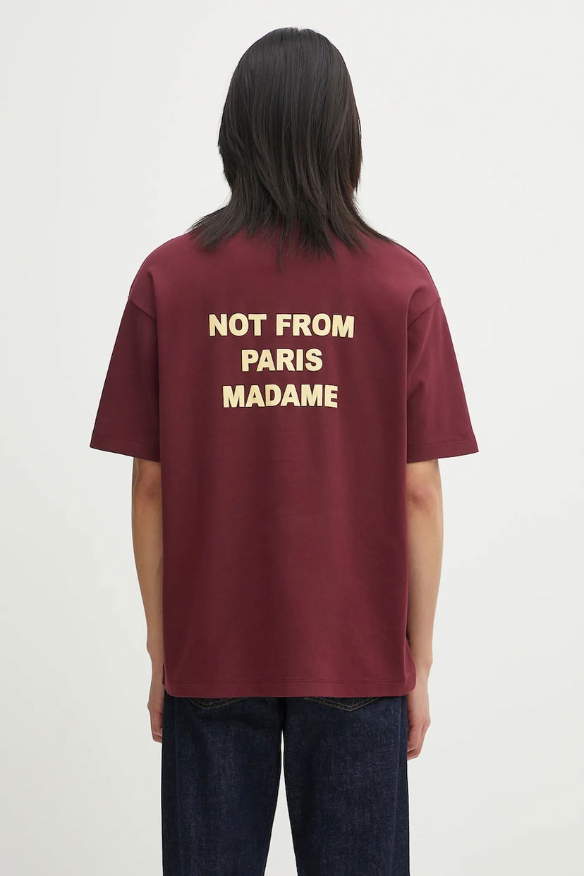 Majica kratkih rukava Drôle de Monsieur Drôle de Monsieur Le T-shirt Slogan Tee Tamnocrvena | I.TS203.CO002