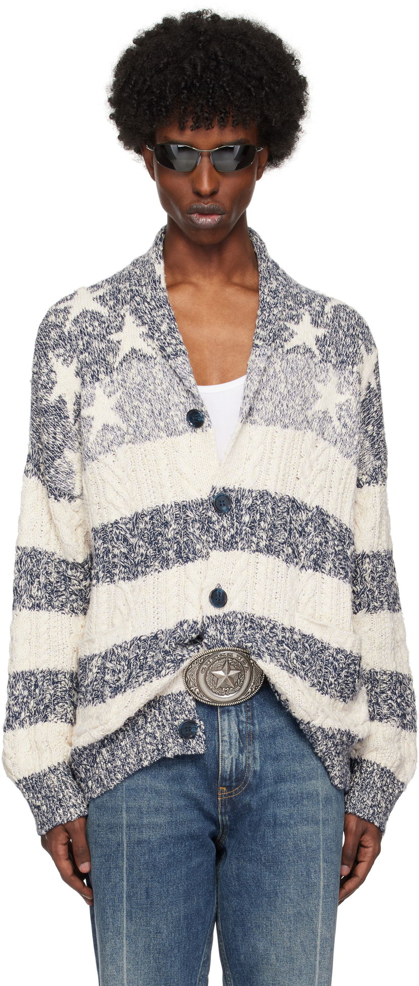 Džemper GUESS Cable Knit Cardigan Siva | M4BR01Z3GR0F0CG