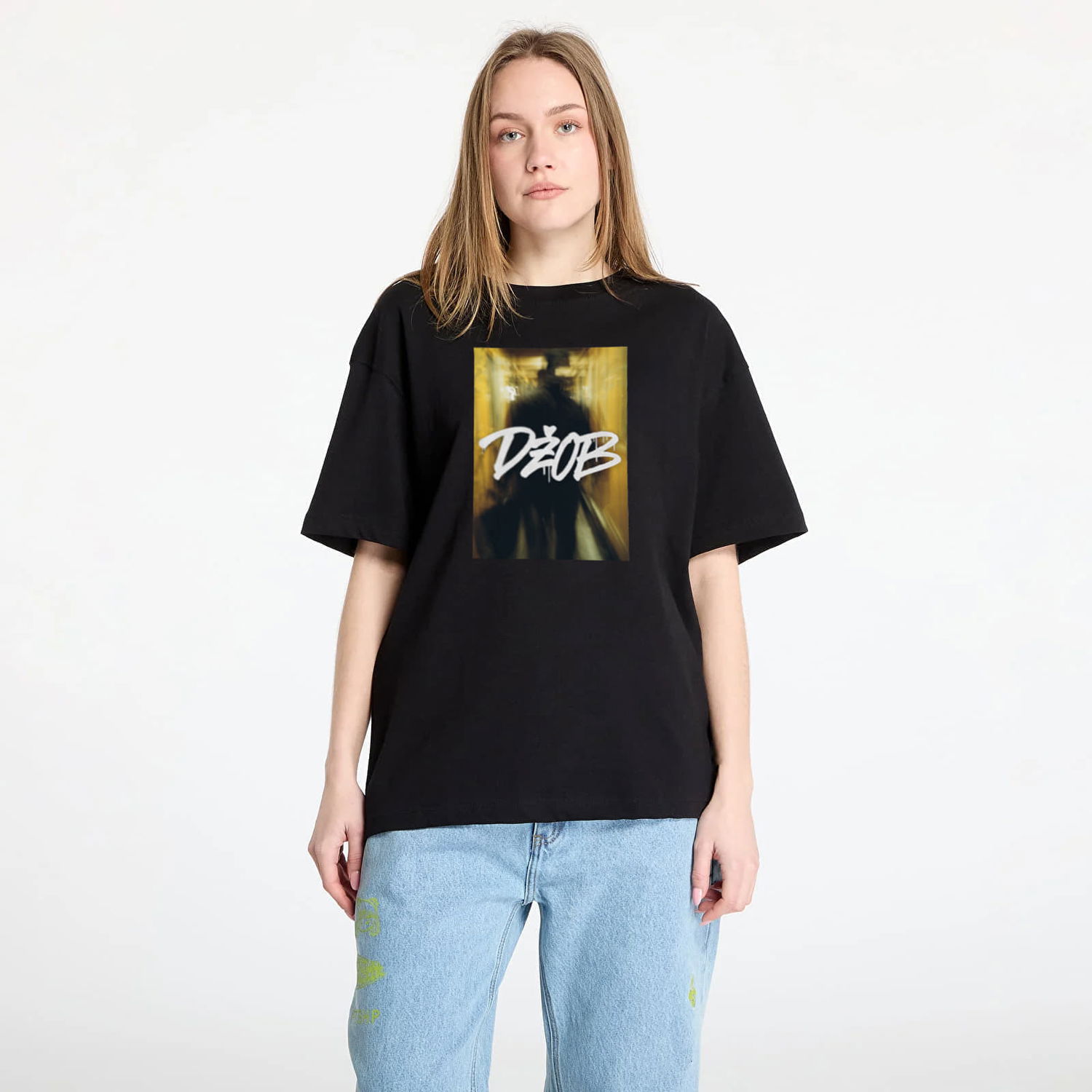Majica kratkih rukava Footshop FTSHP x Džob T-Shirt Crna | FTSHP_545, 1