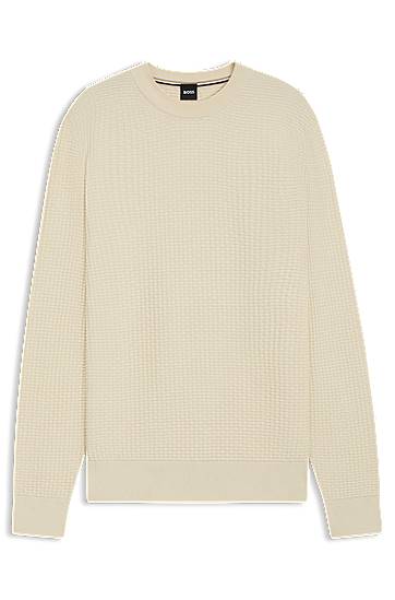 Džemper BOSS Mixed-Structure Sweater Bež | 50545283