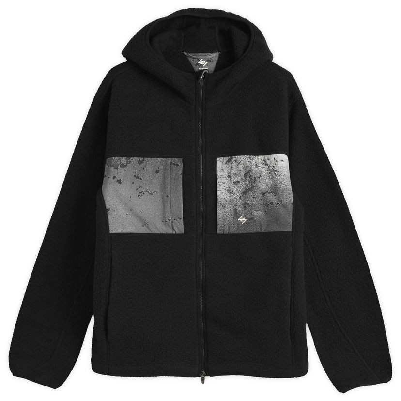 Dukserice Represent Clo 247 Borg Fleece Hooded Full-Zip Jacket with Textured Chest Pockets Crna | 247M100015-01