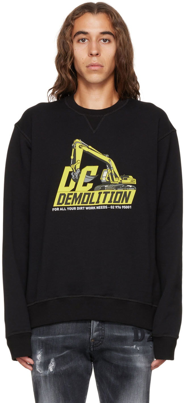 Dukserice DSQUARED2 DC Demolition Graphic Print Sweatshirt Crna | S74GU0638