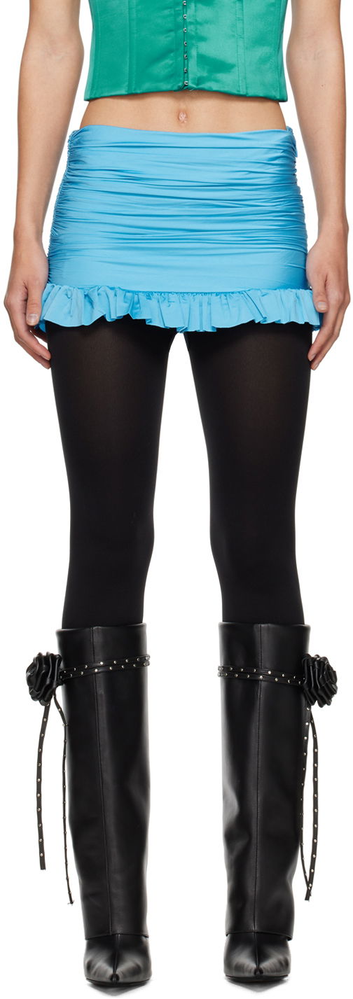 Suknja GUIZIO Guizio Ruched Miniskirt Plava | R24315K017