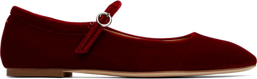 Odjeća Aeyde Aeyde Uma Velvet Mary-Jane Ballerina Flats Crvena | A11-FL-RAZS08FL-223-406-004