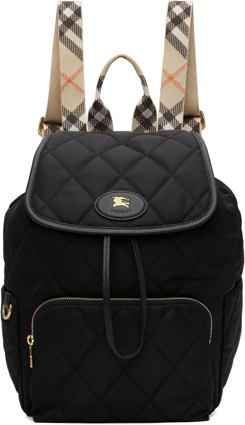 Ruksak Burberry Burberry Horseshoe Quilted Backpack Crna | 8114394