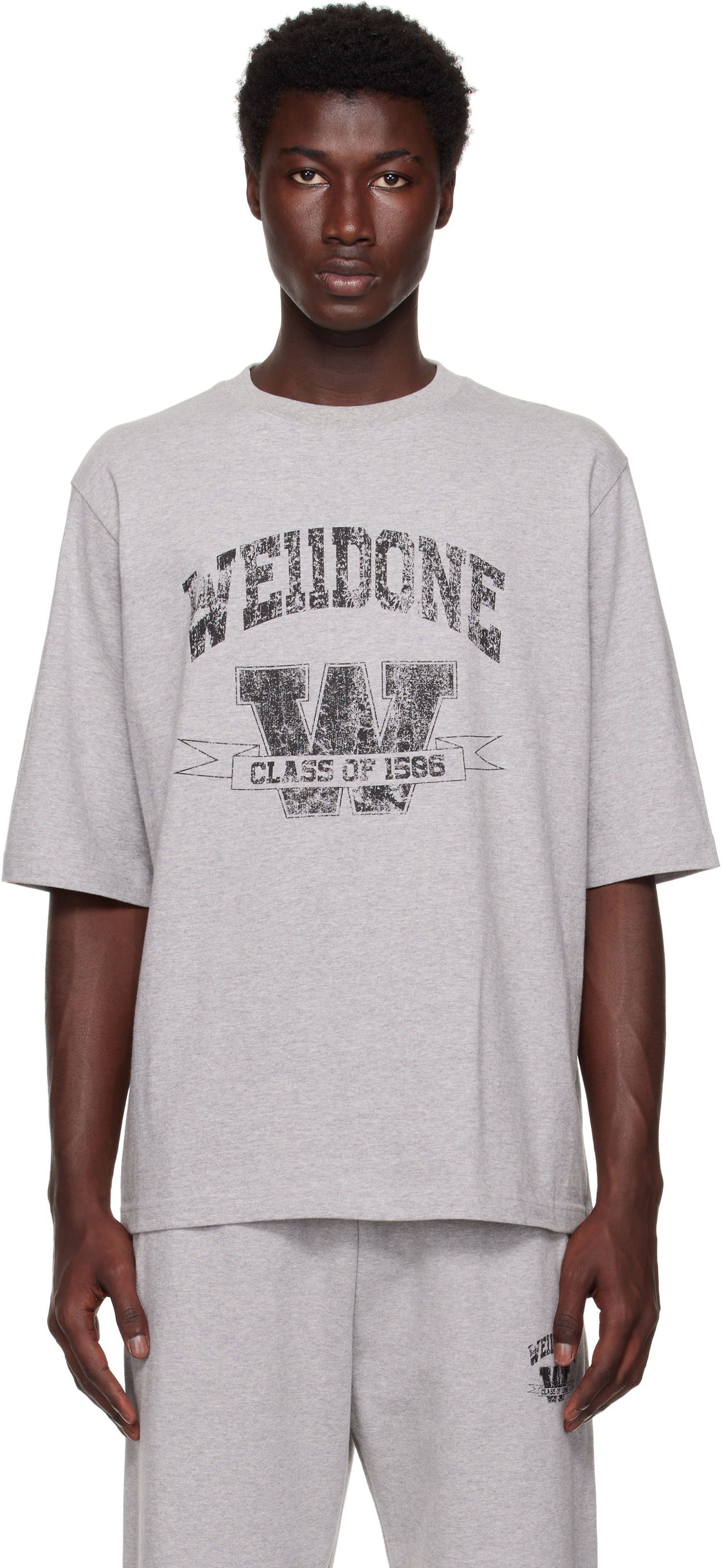 Majica kratkih rukava We11done We11done Printed University T-Shirt Siva | WD-TT2-25-743-U-MG, 0