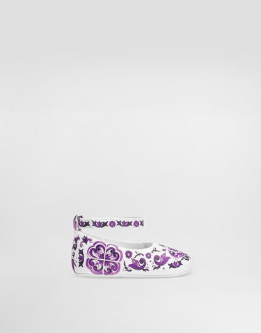 Tenisice i cipele Dolce & Gabbana Dolce & Gabbana Majolica-print Nappa Leather Ballet Flats Bijela | DK0065AC513I03TN, 0