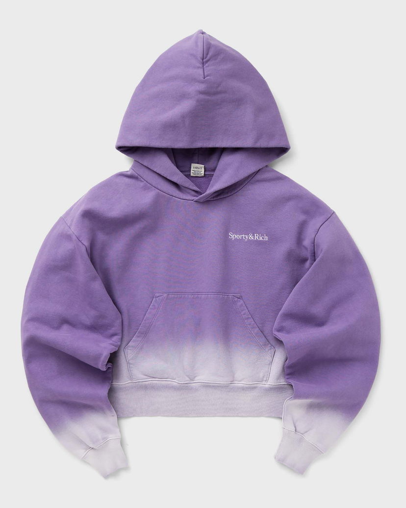 Dukserice Sporty & Rich Dip Dye Cropped Hoodie With Logo Embroidery Ljubičasta | WS070S413SD