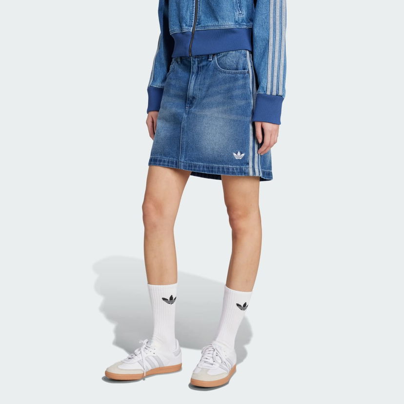 Suknja adidas Performance Adicolor Denim Mini Skirt Plava | JW2649