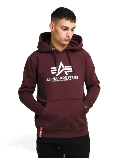 Dukserice Alpha Industries Basic Hoody Tamnocrvena | 178312 21