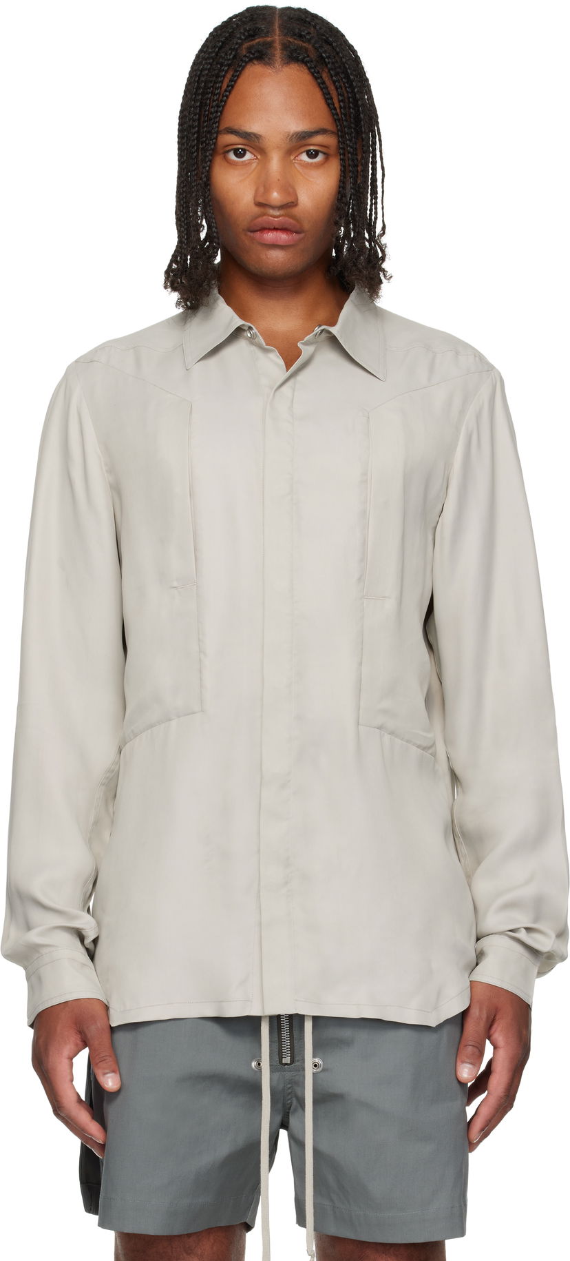 Košulja Rick Owens Rick Owens Concordians Fogpocket Shirt Bež | RU02E1237 HSCH