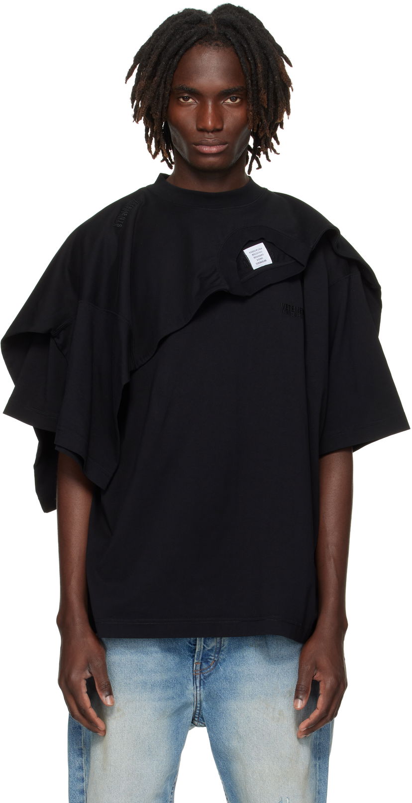 Majica kratkih rukava VETEMENTS VETEMENTS Double Layered T-Shirt Crna | UH76TR400B