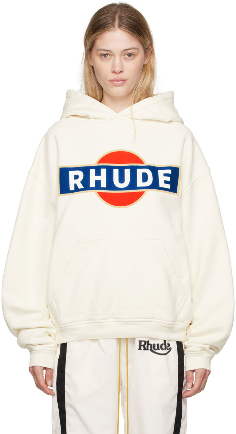 Dukserice Rhude Vintage Racer Hoodie Bijela | RHPF24HO02012