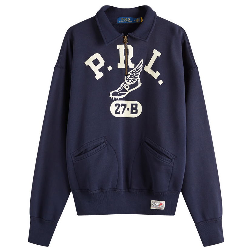 Dukserice Polo by Ralph Lauren Ralph Lauren PRL Run Club Half Zip Sweatshirt, Size Large Tamnoplava | 710964985001